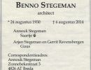 overlijdensadvertentie benno stegeman